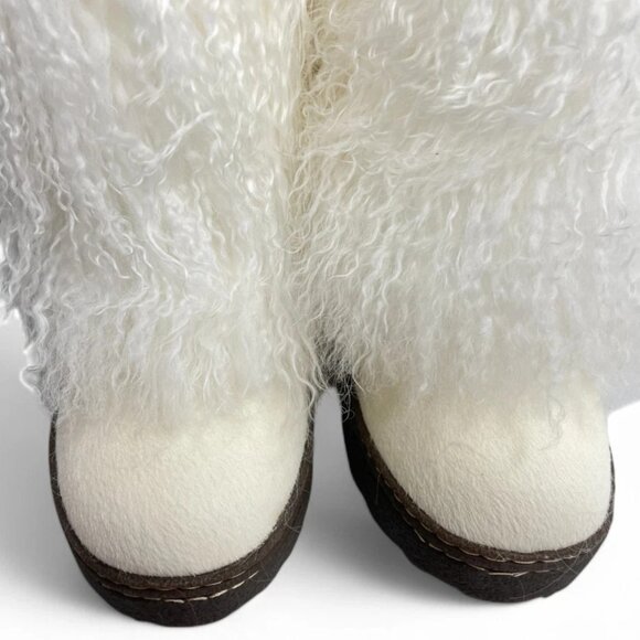 Bearpaw Boetis II White Curly Lamb Fur Sheepskin Lined Mongolian Sherpa Boots 7 - Picture 6 of 10